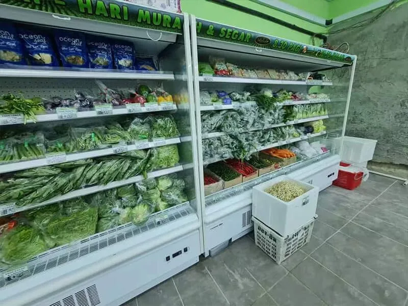 Air curtain cabinet freezer