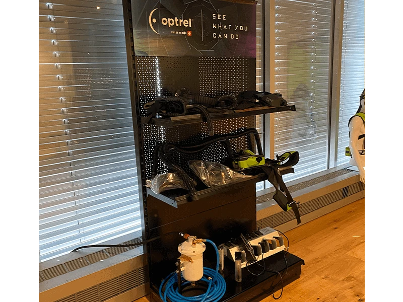 Display stand with magnetic stickers