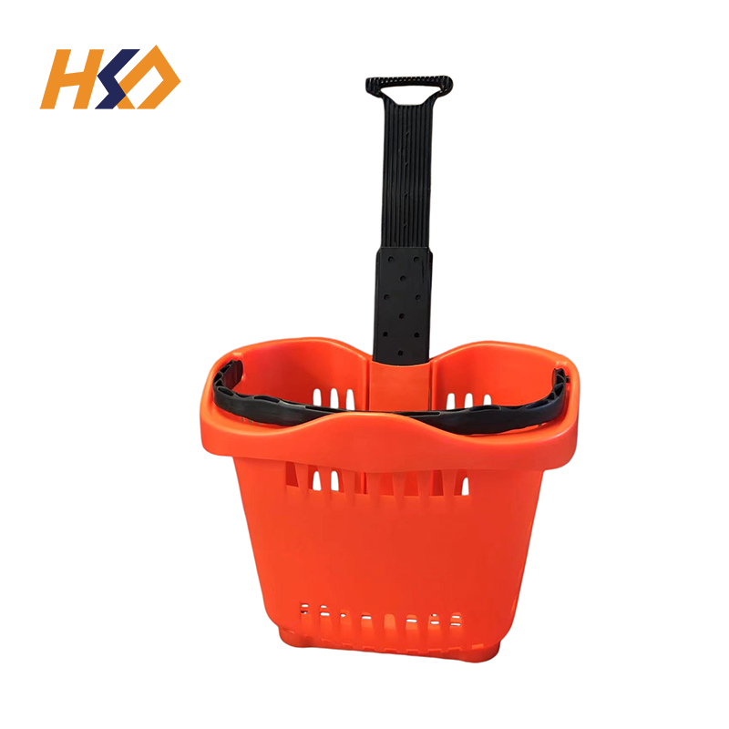 Apple Shaped Single Handle Pull Out Shopping Basket