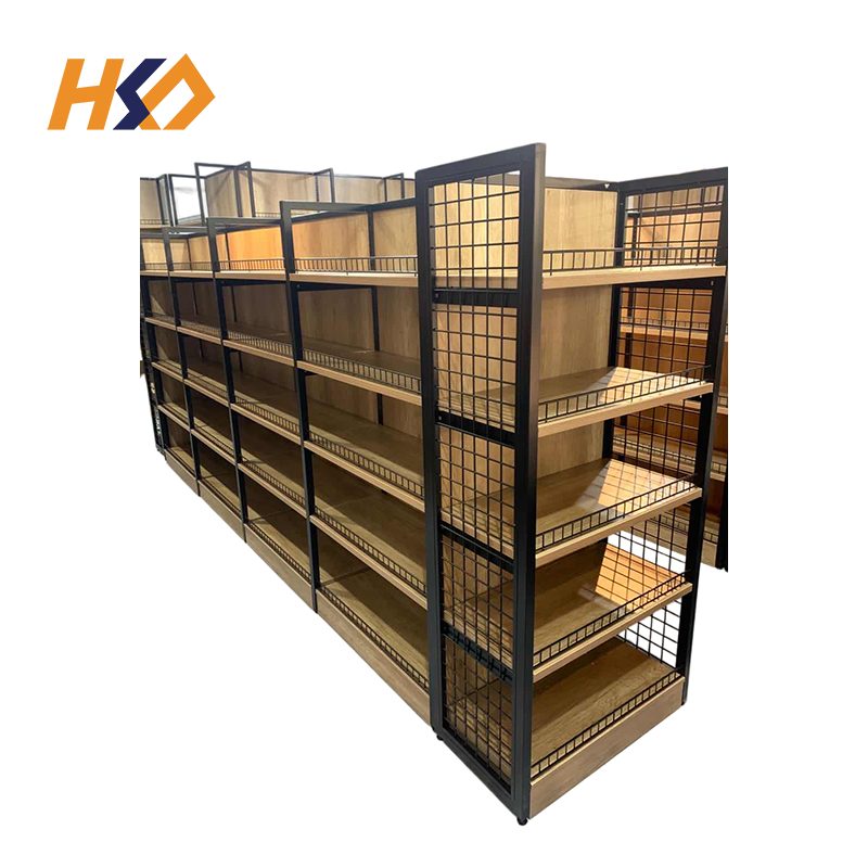Beautiful Wooden Shelving Unit With Four Post & Side Mesh